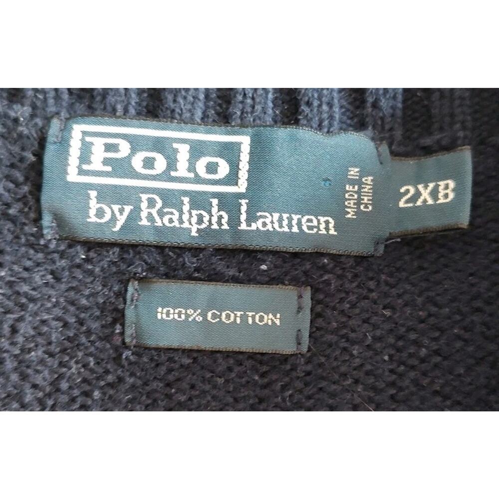 Men's Polo Ralph Lauren Pullover Crew Neck Sweater Navy Blue - 2XB - Picture 5 of 5